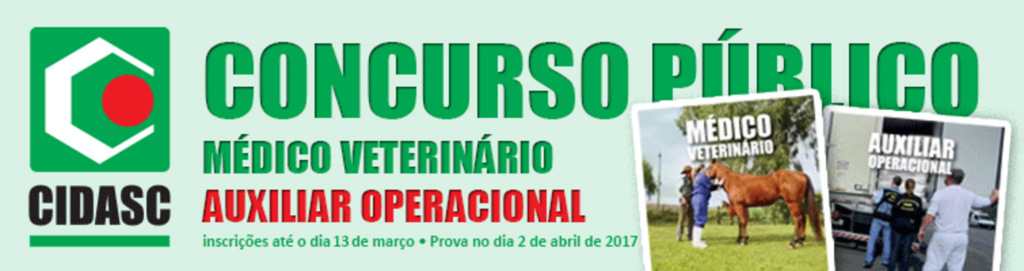 Estão abertas as inscrições para concurso público da Cidasc