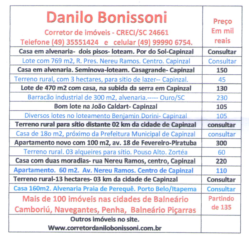 Danilo Bonissoni - Corretor de Imóveis