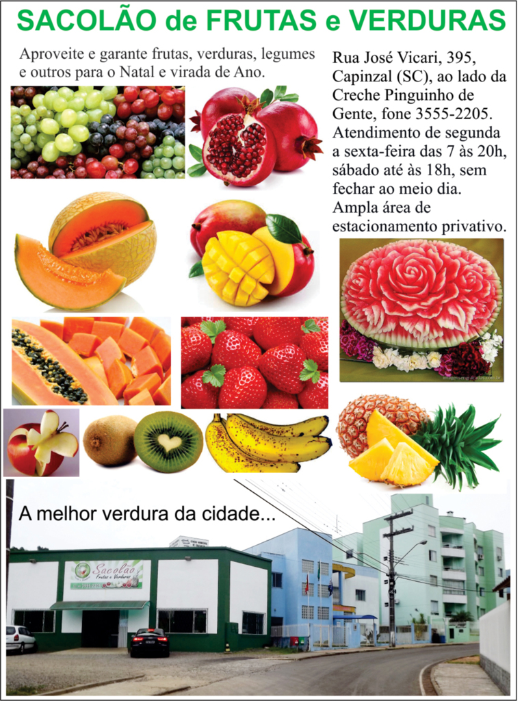 NUTRIÇÃO: Sacolão de Frutas e verduras