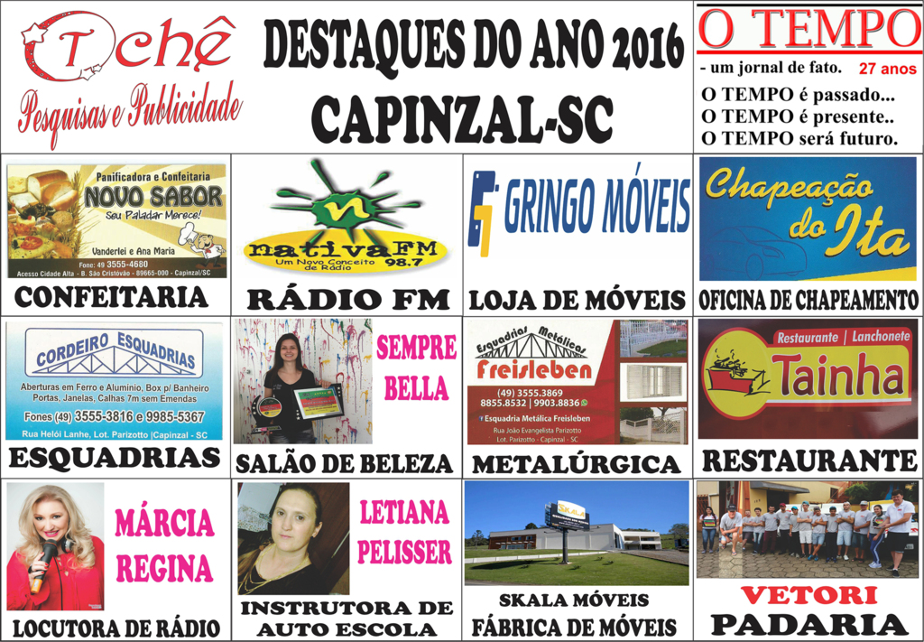 Destaques do ano de 2016, em Capinzal (SC)