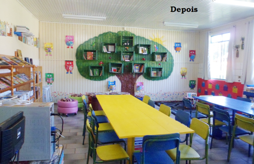 Distrito de Santa Lúcia, Ouro (SC)  Revitalização da Biblioteca da Escola Frei Crespim