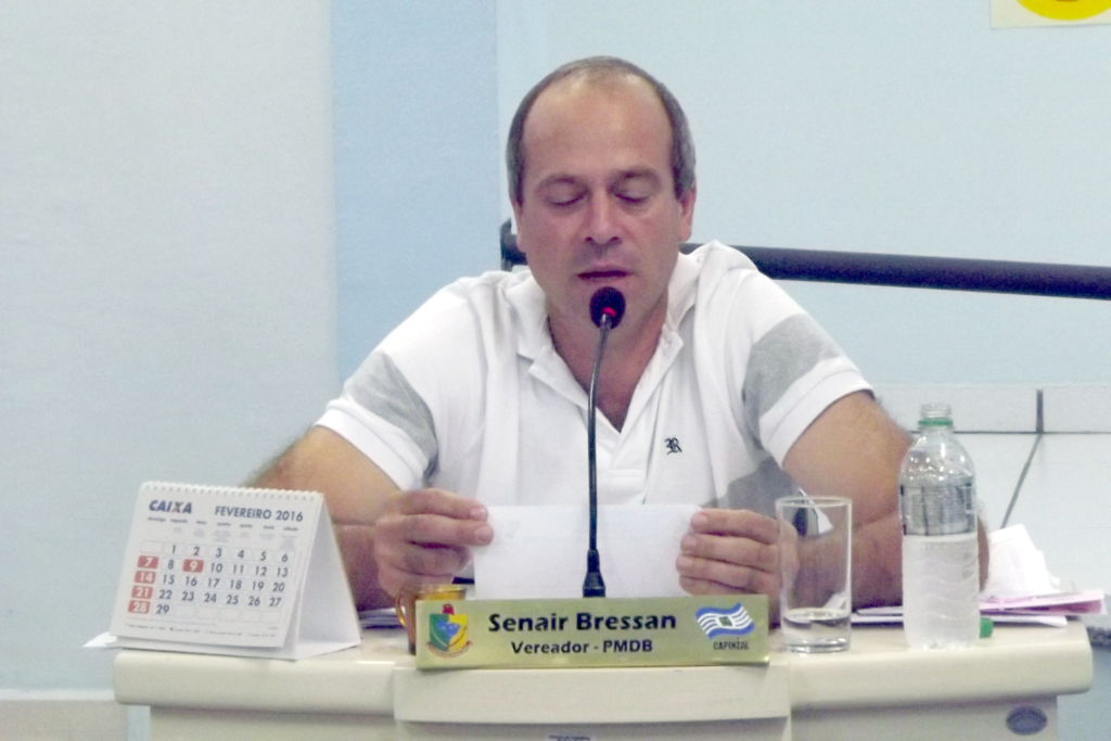  - Vereador Senair Bressan, popular Sena (PMDB).