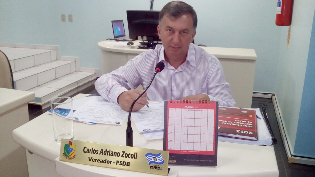  - Vereador Carlos Adriano Zocoli.