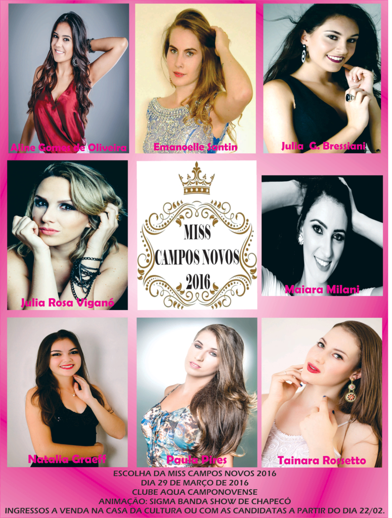 Miss Campos Novos 2016 será dia 29 de março