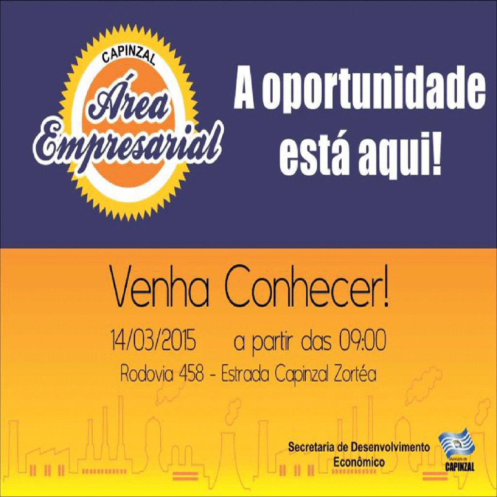 Sábado, 14 de Março a oportunidade está aqui: dia da Área Empresarial
