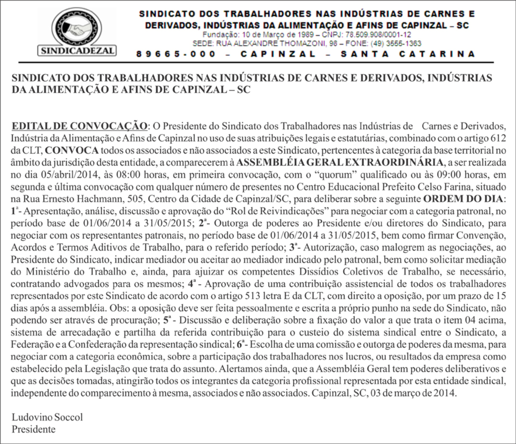 EDITAL DE CONVOCAÇÃO