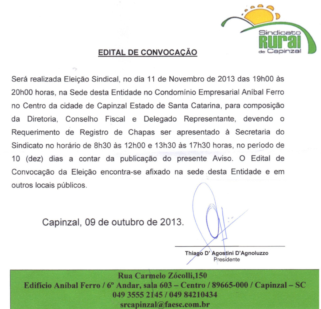 Edital de Convocação