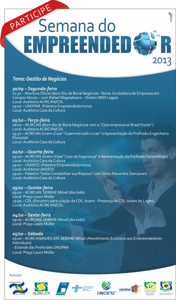 Prefeitura de Campos Novos promove Semana do Empreendedor 2013