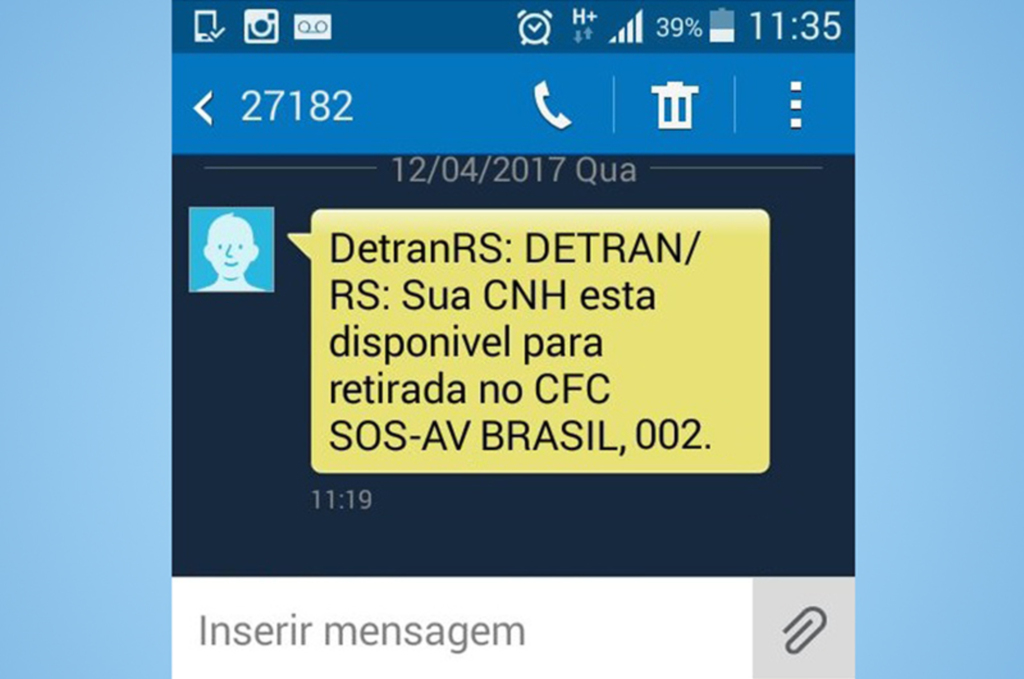 CNH pronta? Detran/RS avisa por SMS