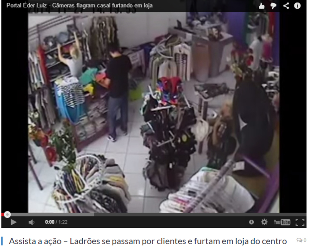 Assista a ação ? Casal se passa por cliente e furta em loja do centro