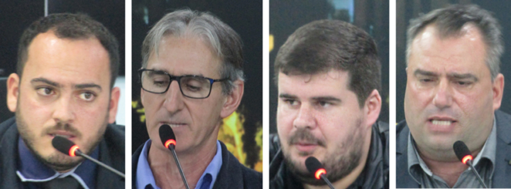  - Vereadores Gilmar (presidente), Coronetti (vice-presidente), Lucas (1º secretário) e Bruno (2º secretário).