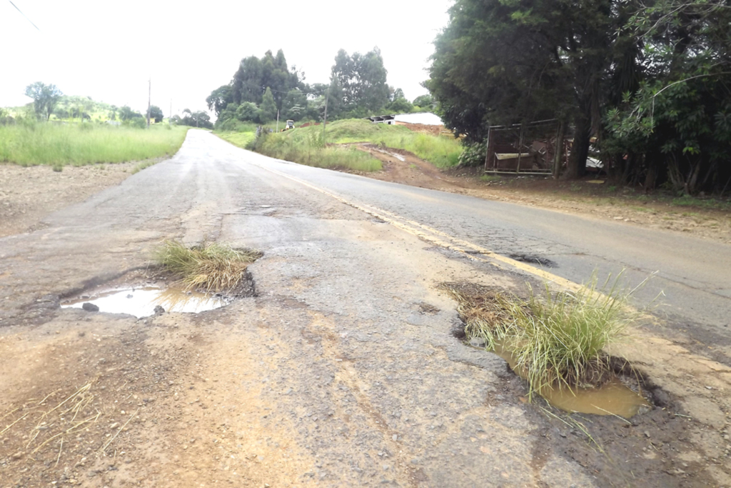  - A nossa Reportagem, quarta-feira, 21 de Janeiro de 2015, voltou a fotografar a SC-150, em território capinzalense, sendo que a cada dia que se passa, fica mais deteriorada a pavimentação asfáltica. Uma prática que serve para mostrar as condições precárias da SC, é colocar capim nos buracos do asfalto, pois o sentido disto de mostrar o descaso com a estrada e serve para melhor os condutores dos veículos automotores visualizar o perigo de frente. Caso fosse fazer isto em cada buraco da SC-150, Capinzal a Piratuba, ?certamente? iria ?faltar? capim para tanta ?cratera?.