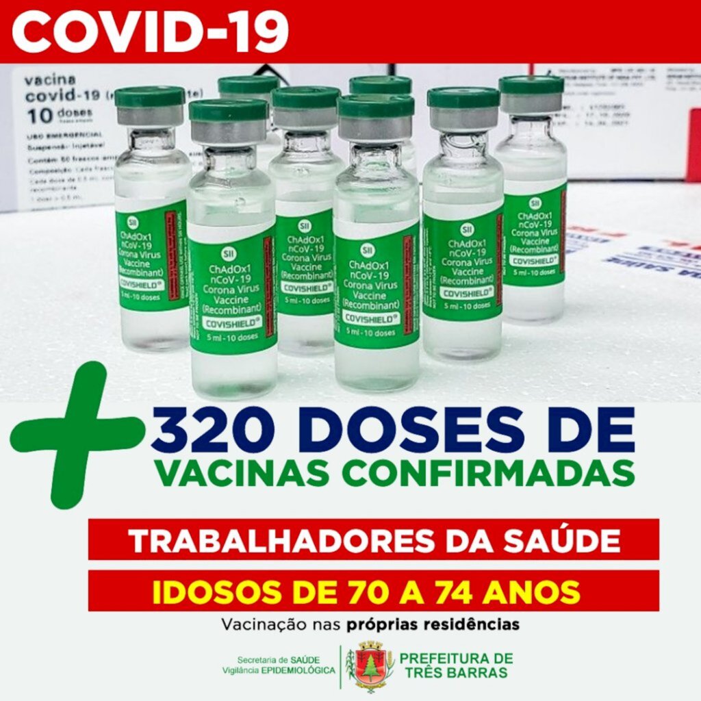 Vacinação de idosos de 70 a 74 anos terá continuidade com a chegada de novas doses