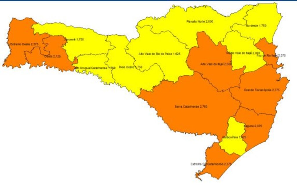 Região do Planalto Norte reduz risco de contaminação da covid de grave para alto