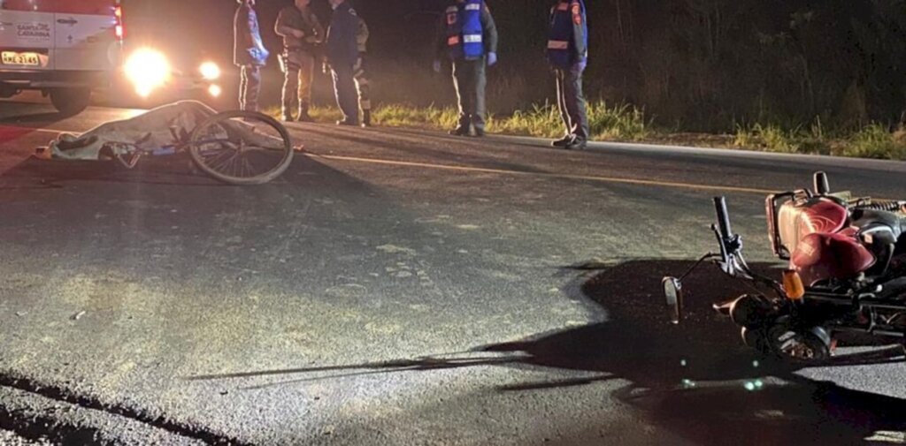 Ciclista morre ao colidir contra motocicleta na BR 280, em Canoinhas