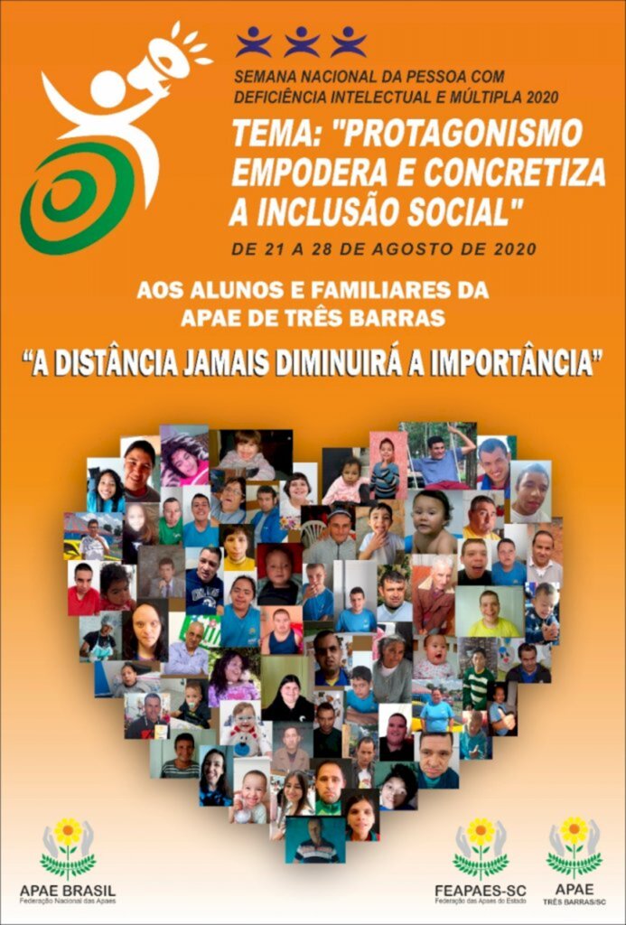 Funcionários e diretoria da APAE de Três Barras homenageiam seus alunos