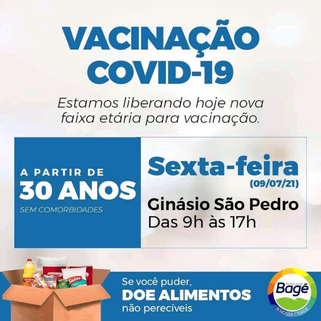 Bagé reduz idade de vacinação contra a covid-19