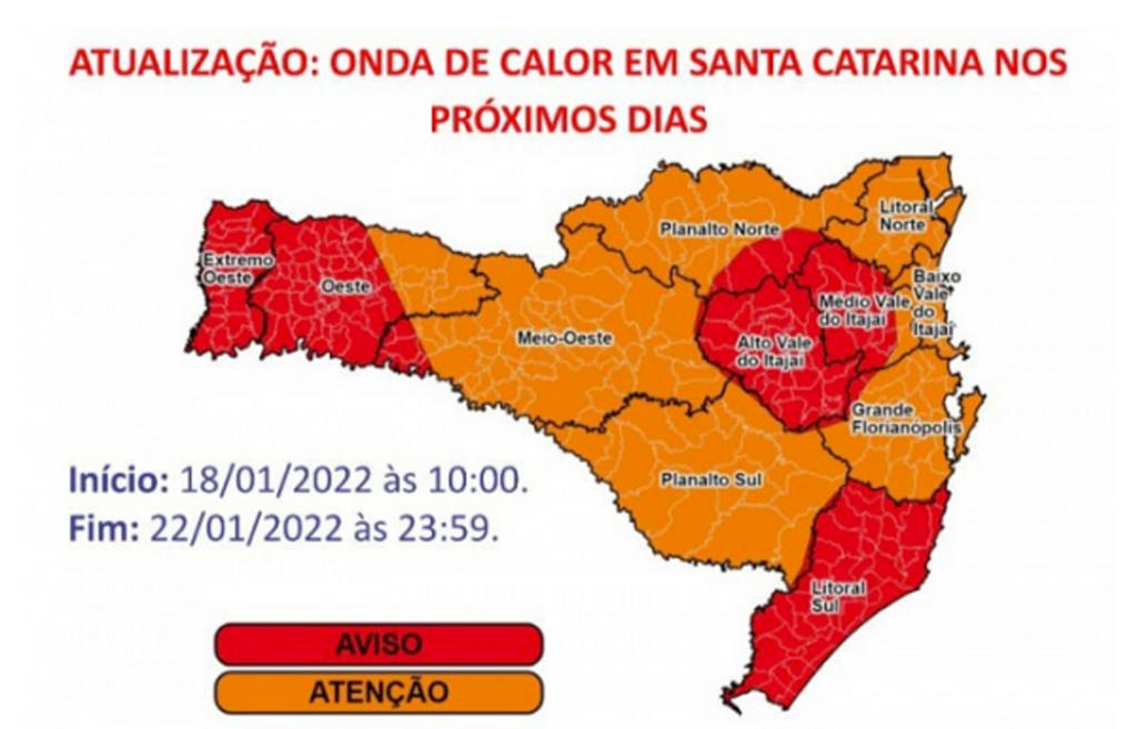 SC no vermelho: onda de calor acende alerta 'especial', diz Defesa Civil