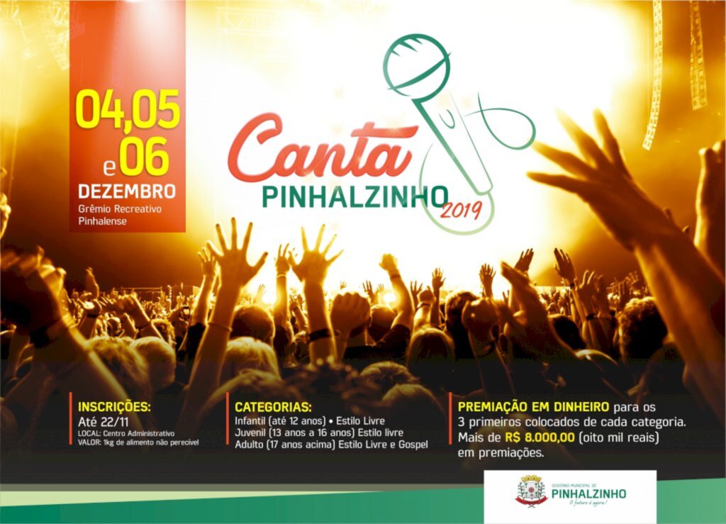 Inscrições do Canta Pinhalzinho estão abertas