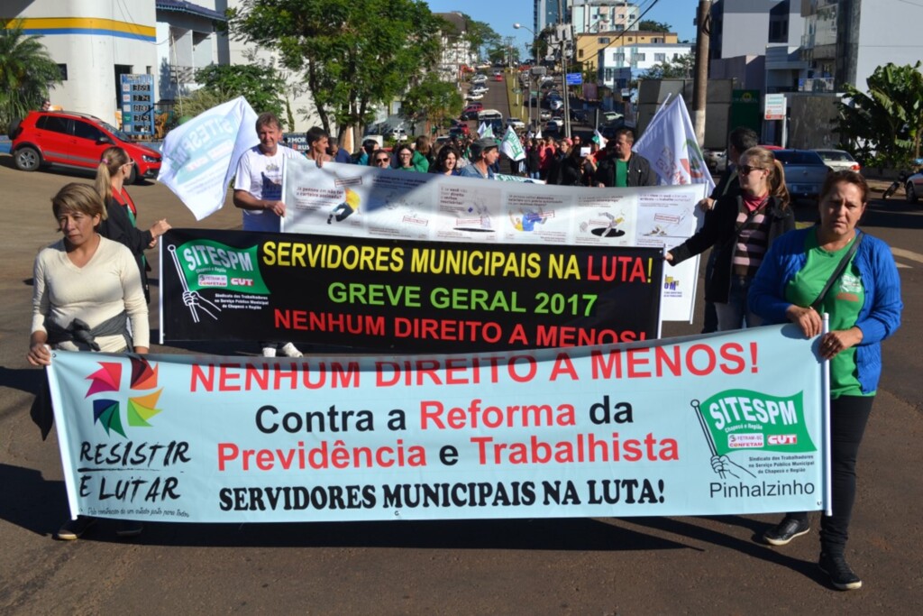 Sindicalistas também aderem à Greve Geral em Pinhalzinho