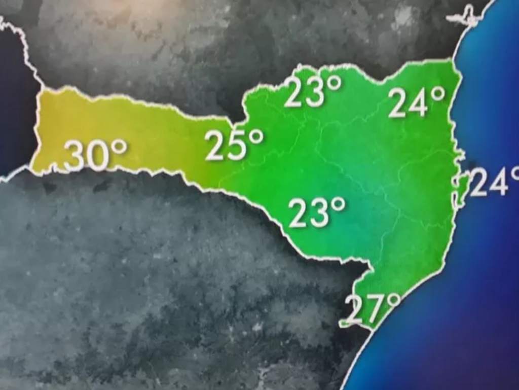 Reprodução/RBS TV - Previsão do tempo para esta terça (21) em Santa Catarina