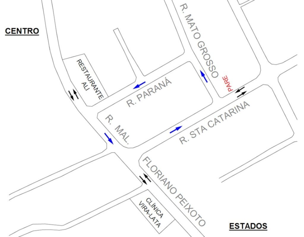 Mudanças no trânsito em rotatória da rua Marechal Floriano Peixoto