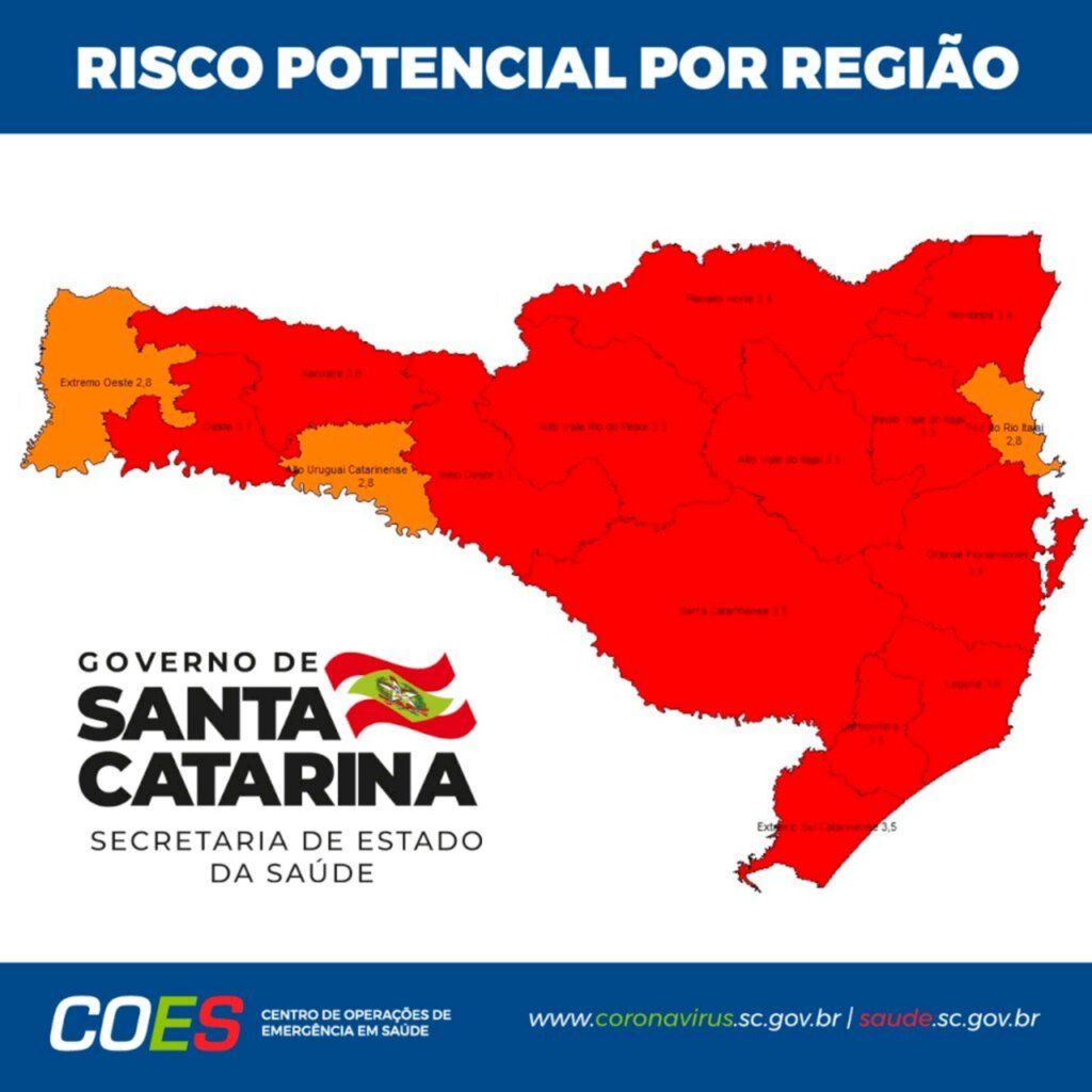 Governo divulga nova Matriz de Risco com 13 regiões em nível gravíssimo