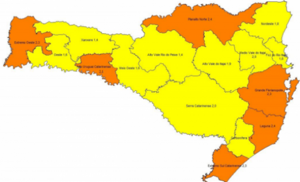 Saúde divulga atualização do Mapa da Matriz de Risco Potencial