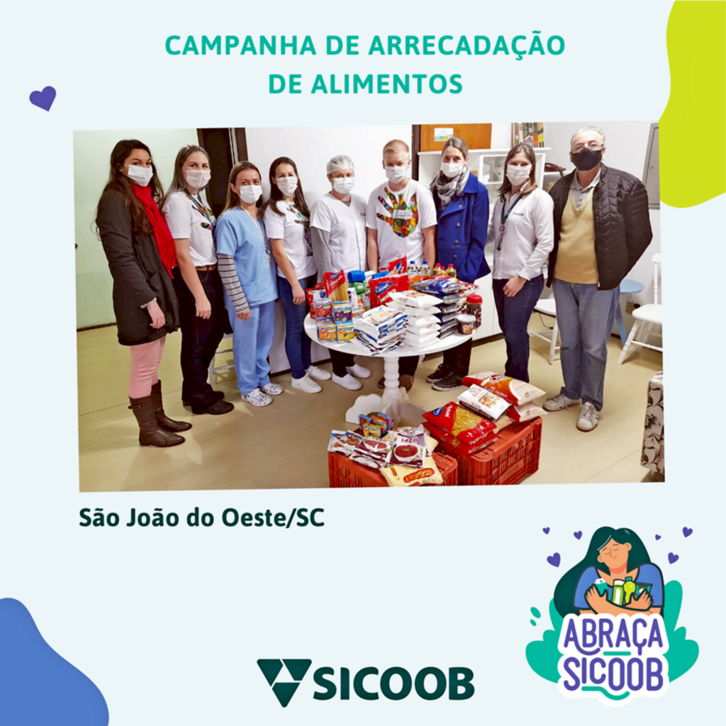 Sicoob Creditapiranga arrecada mais de 640kg de alimentos na Campanha Abraça Sicoob