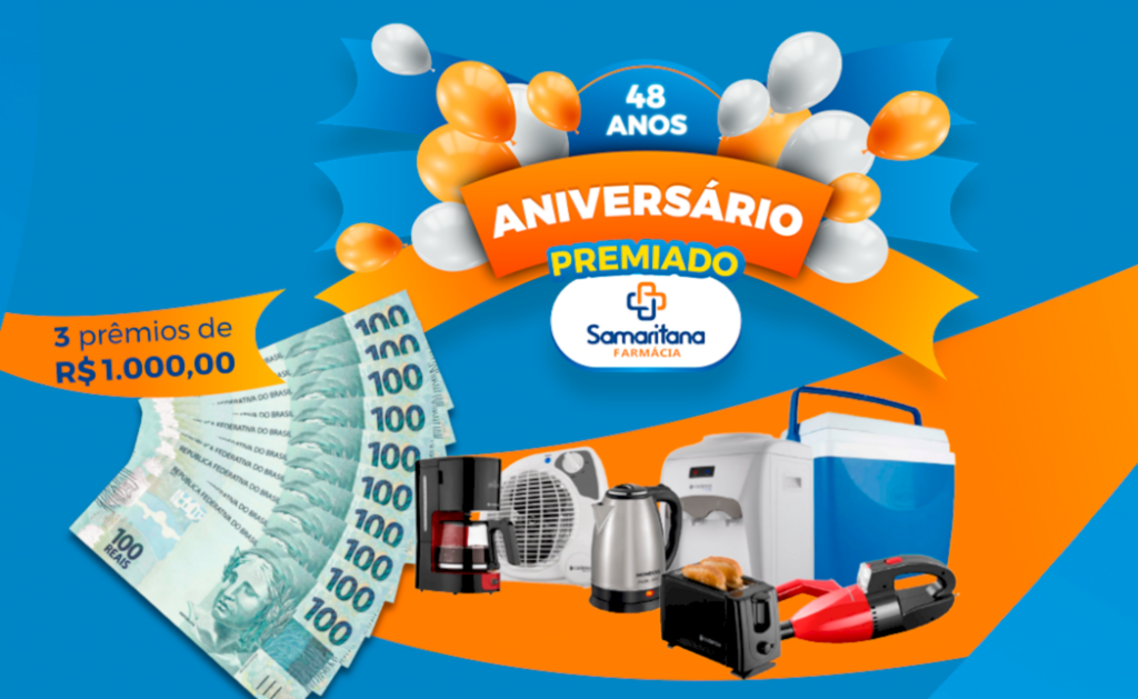 Farmácia Samaritana completa 48 anos e lança promoção de aniversário