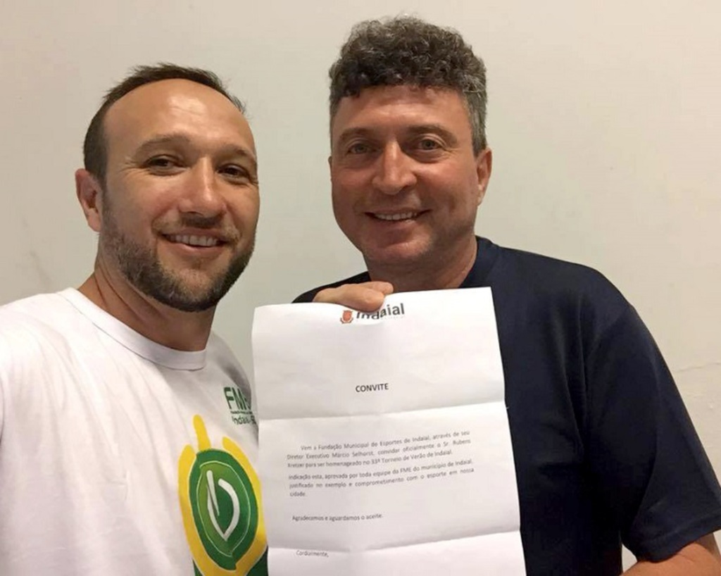 FME - Presidente da FME Márcio e o homenageado Rubinho