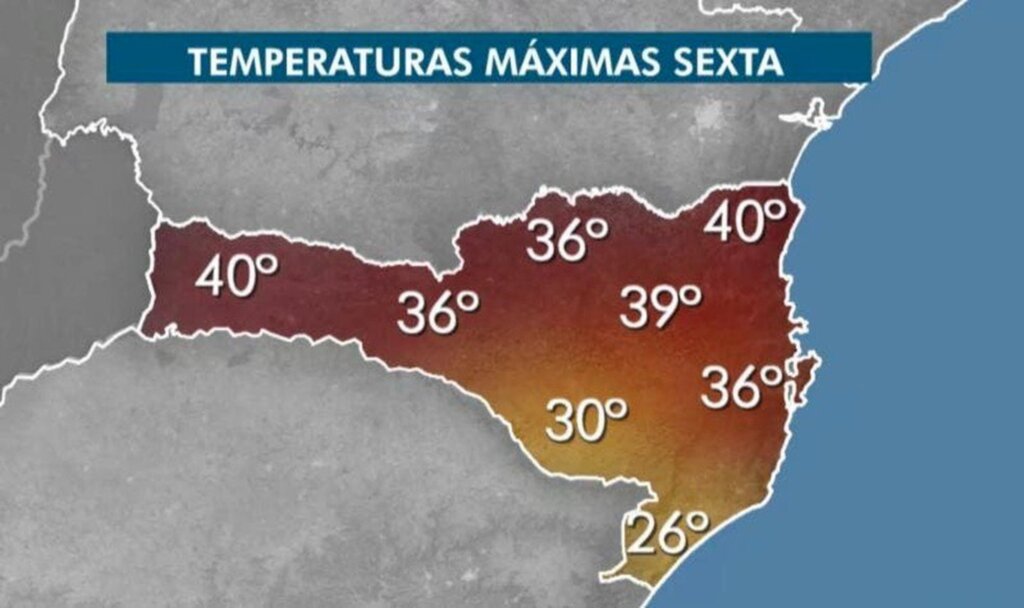 Região de SC que registrou neve em agosto deve ter 40ºC nesta sexta-feira