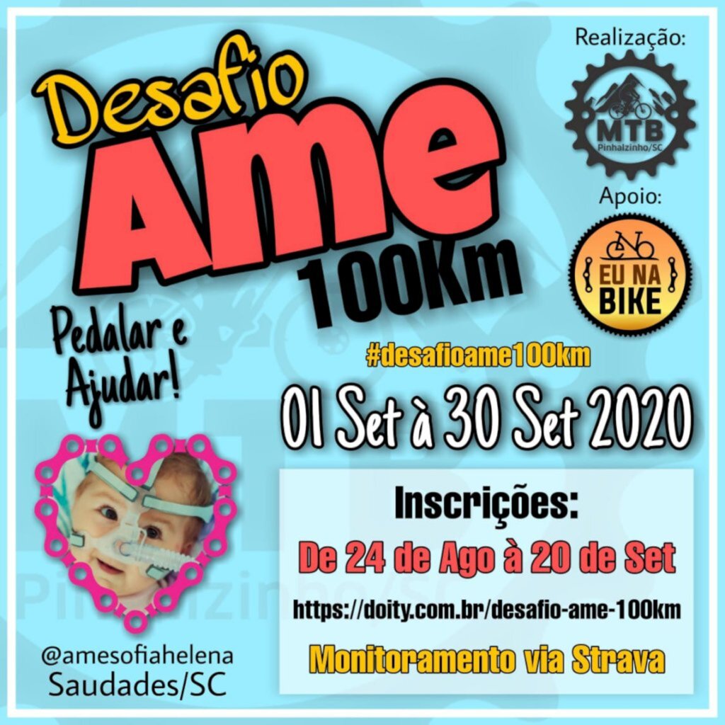 Desafio AME 100 Km será beneficente a Sofia Helena