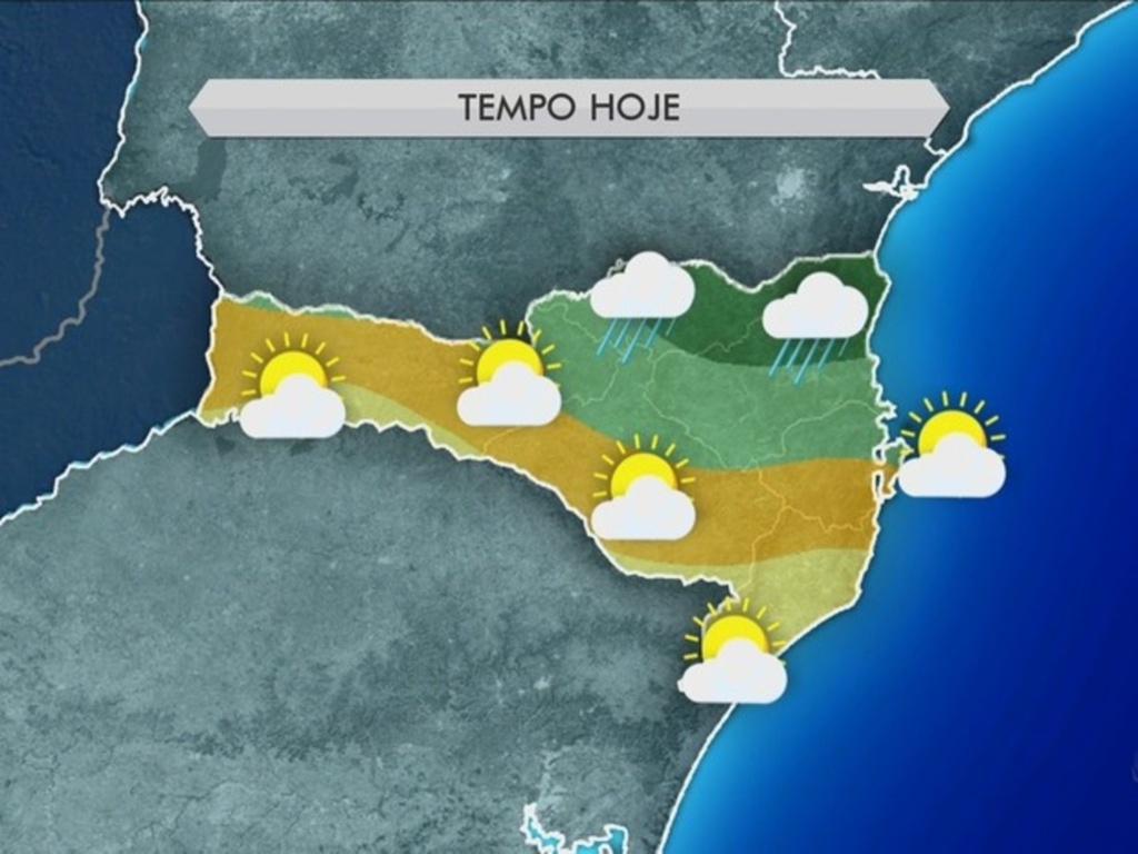 Segunda-feira começa com tempo instável em parte de SC