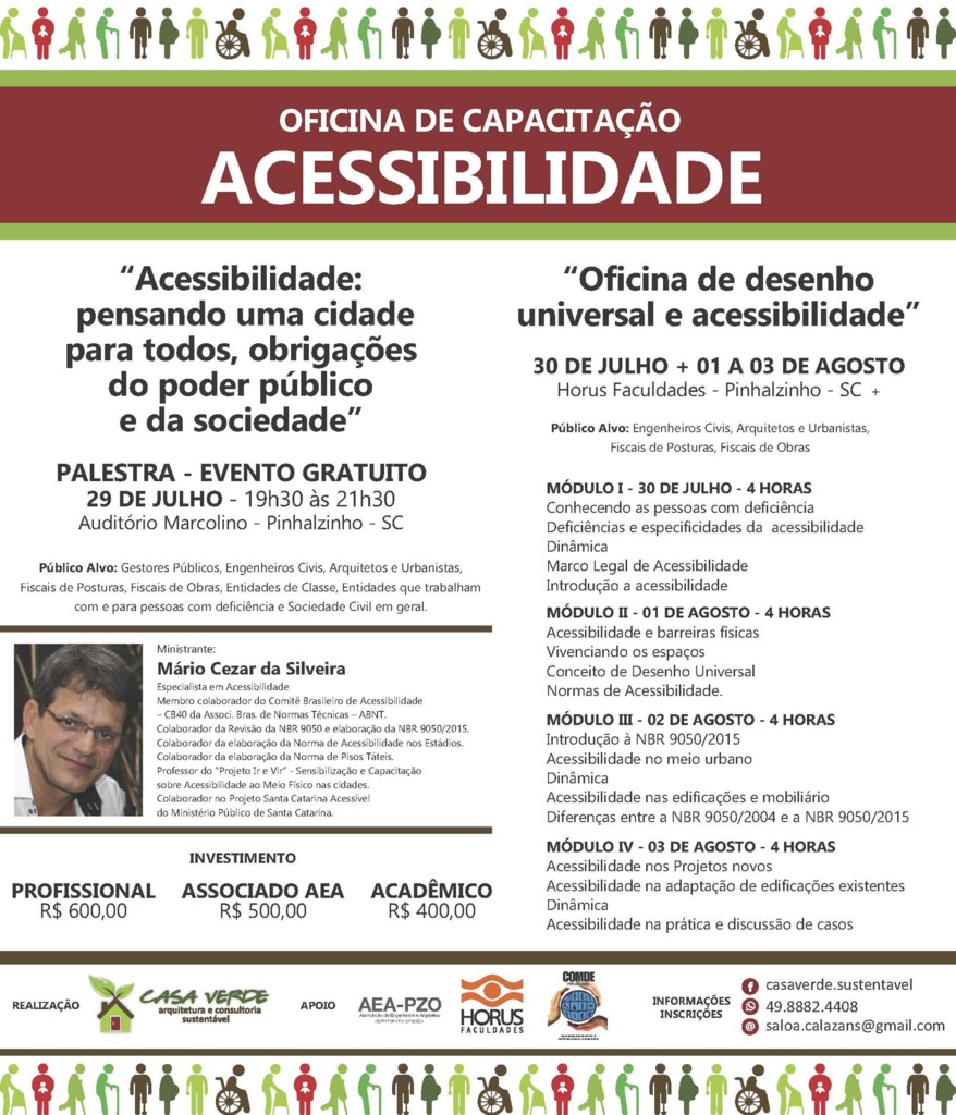 Oficinas e curso sobre acessibilidade acontece em Pinhalzinho