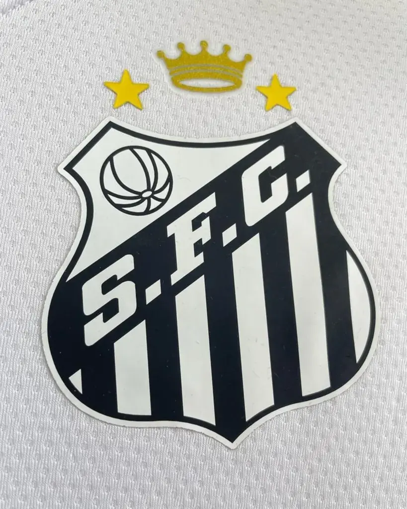  - Escudo do Santos com homegem a Pelé — Foto: Divulgação/Santos FC