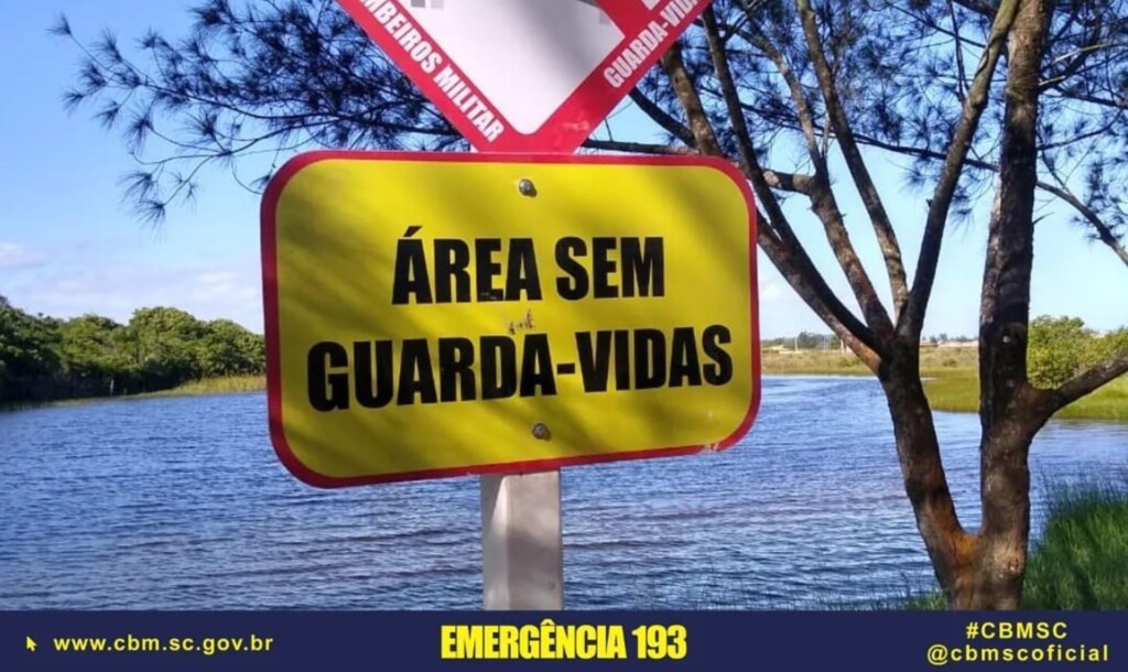 (Imagem CBMSC) - Bombeiros alertam sobre riscos de afogamento em áreas sem serviço de Guarda-Vidas