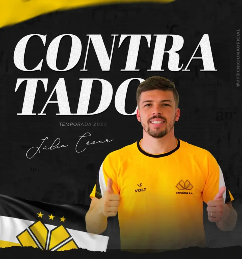 Criciúma anuncia a contratação do atacante Júlio César, ex-Guarani