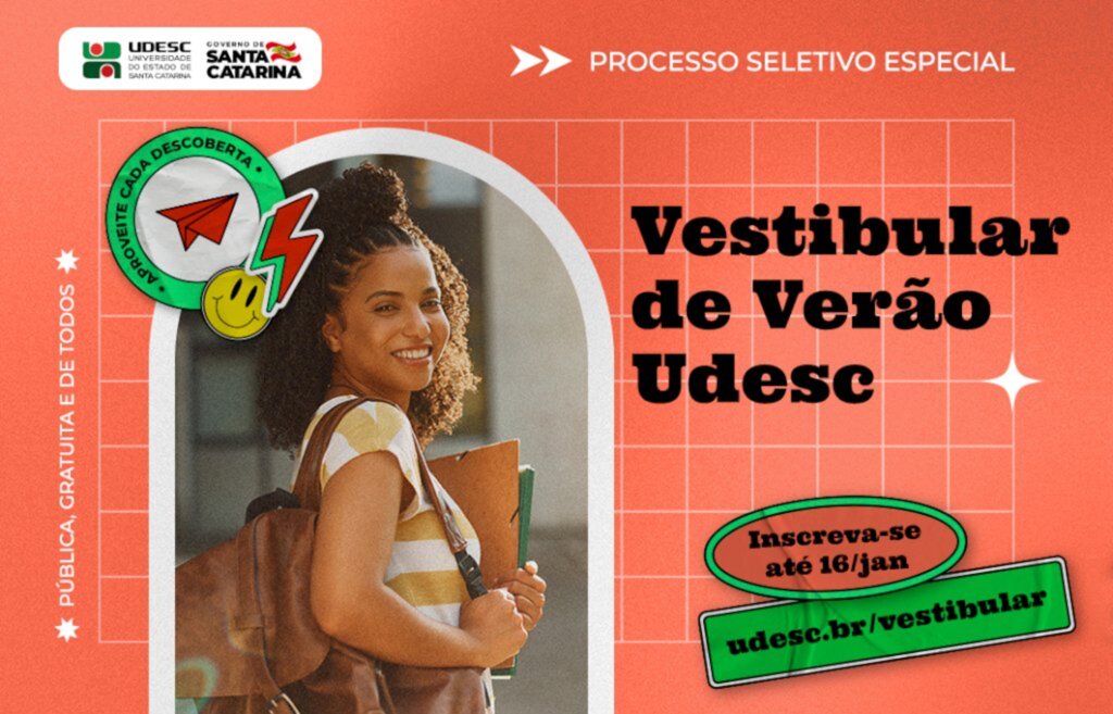 Udesc recebe inscrições gratuitas para 1,5 mil vagas do Vestibular de Verão até dia 16