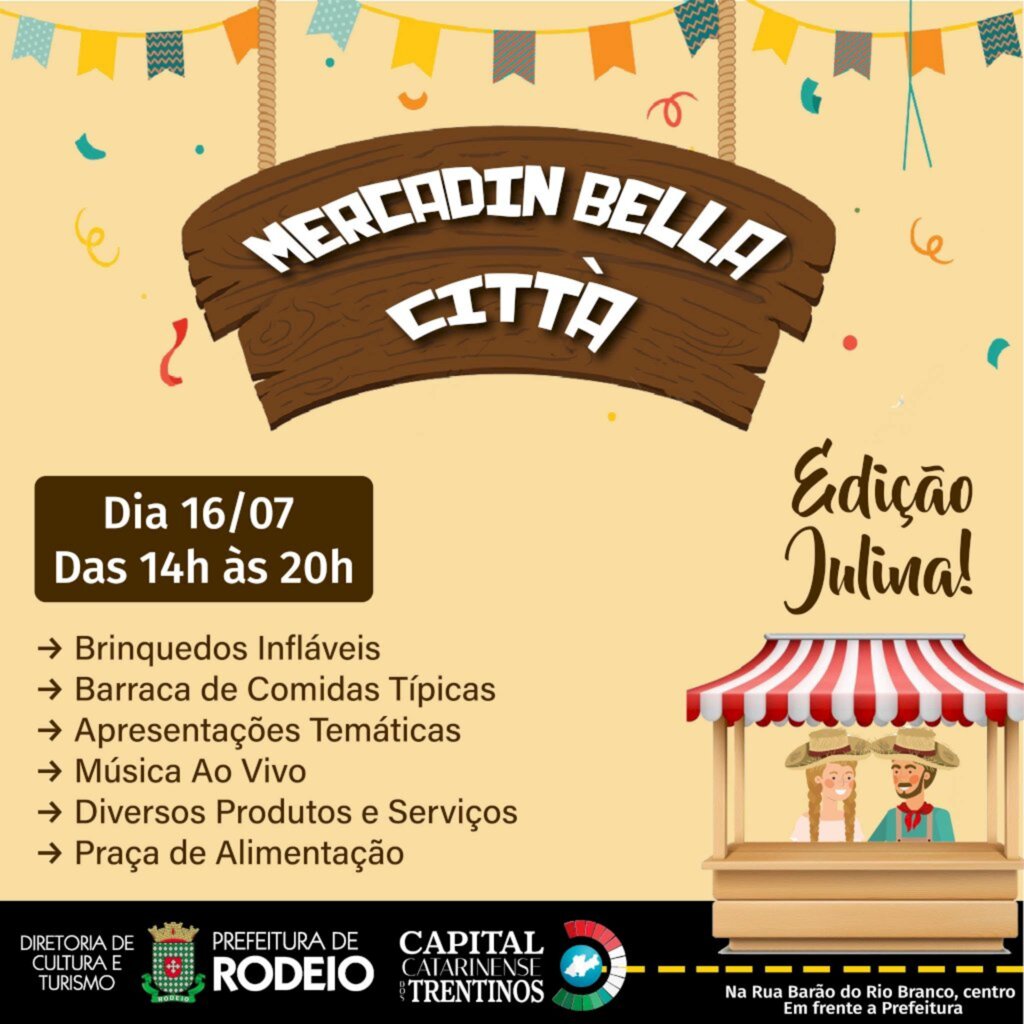 NESTE SÁBADO TEM MAIS UMA EDIÇÃO DO CALÇADÃO DA BARÃO E MERCADIN BELLA CITÀ (JULINO)