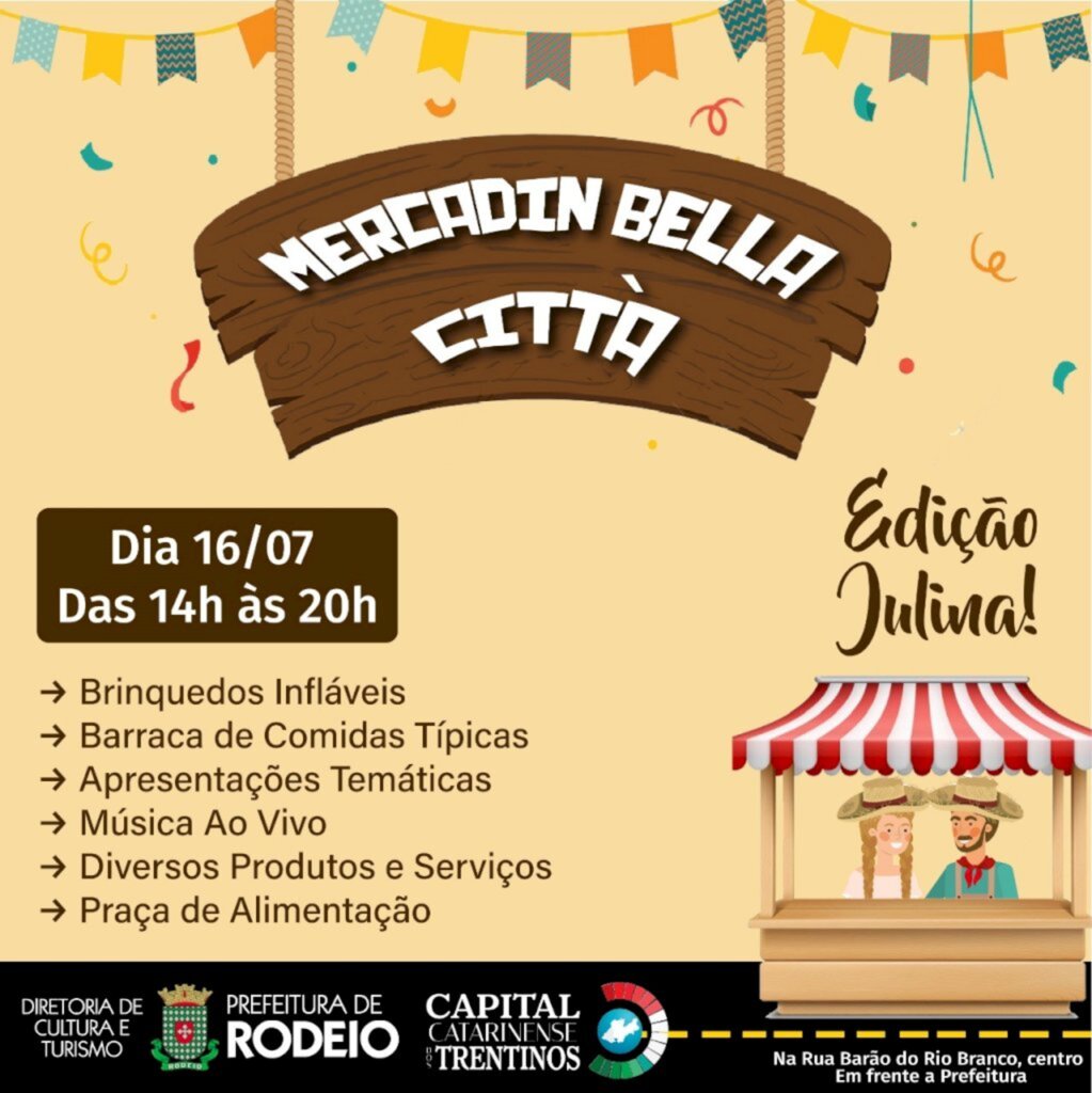 DIA 16 DE JULHO TEM MAIS UMA EDIÇÃO DO CALÇADÃO DA BARÃO E MERCADIN BELLA CITÀ (JULINO)