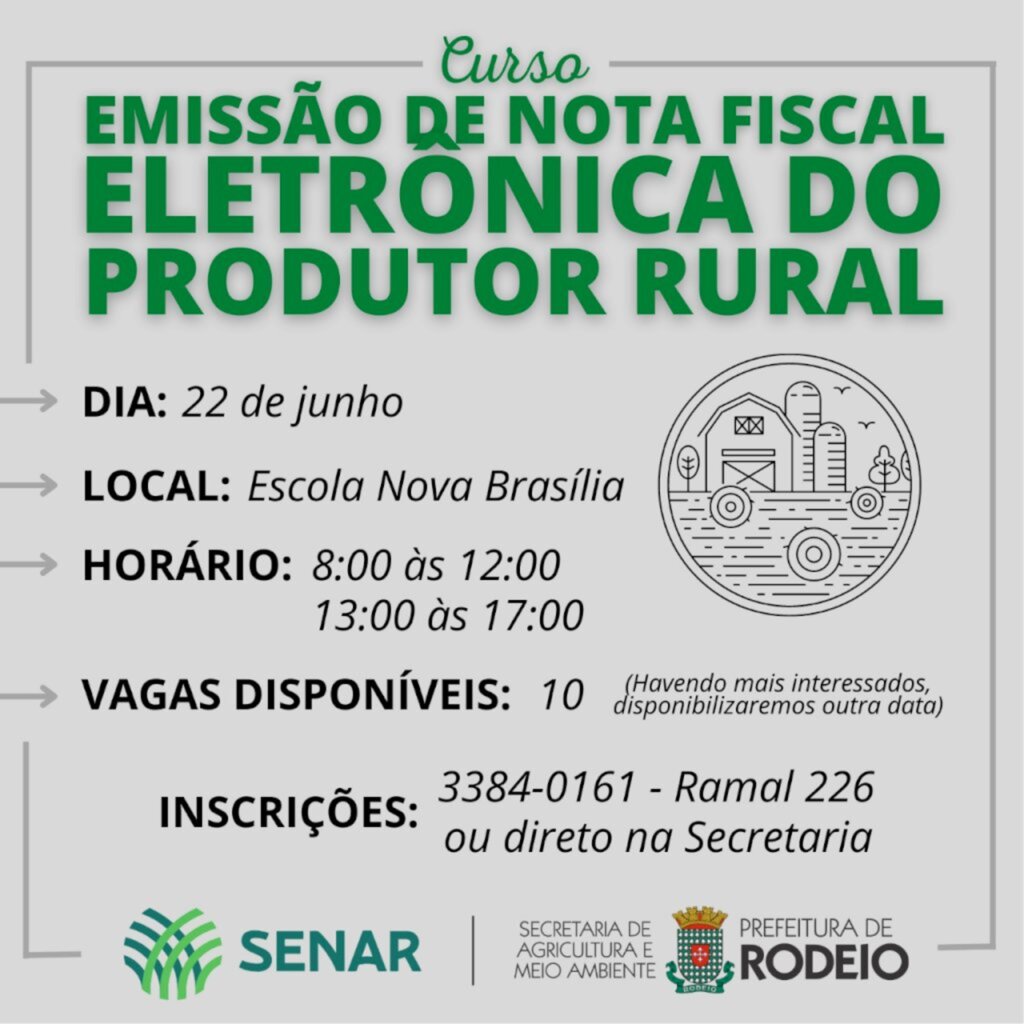 CURSO DE EMISSÃO DE NOTA FISCAL ELETRÔNICA DO PRUDUTOR RURAL