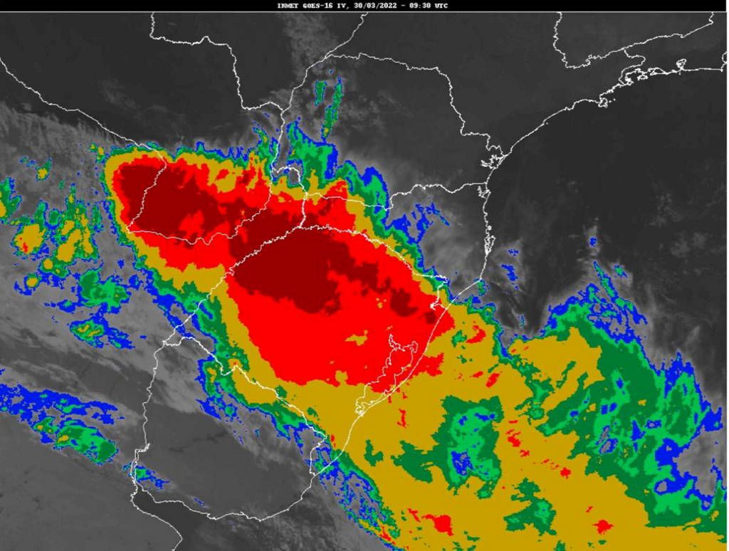Chuva avança e traz junto primeira massa de ar frio do outono