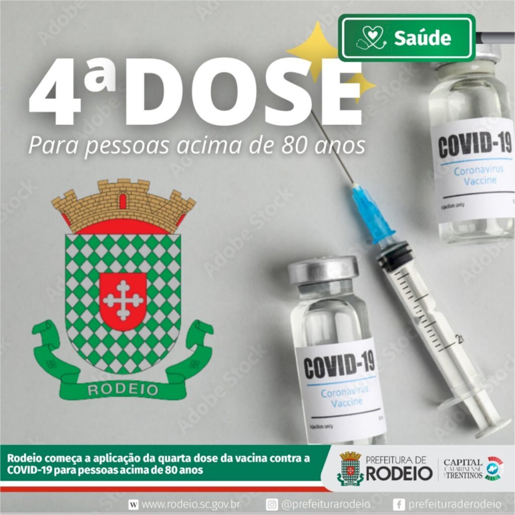 RODEIO INICIA APLICAÇÃO DA 4ª DOSE PARA IDOSOS ACIMA DOS 80 ANOS