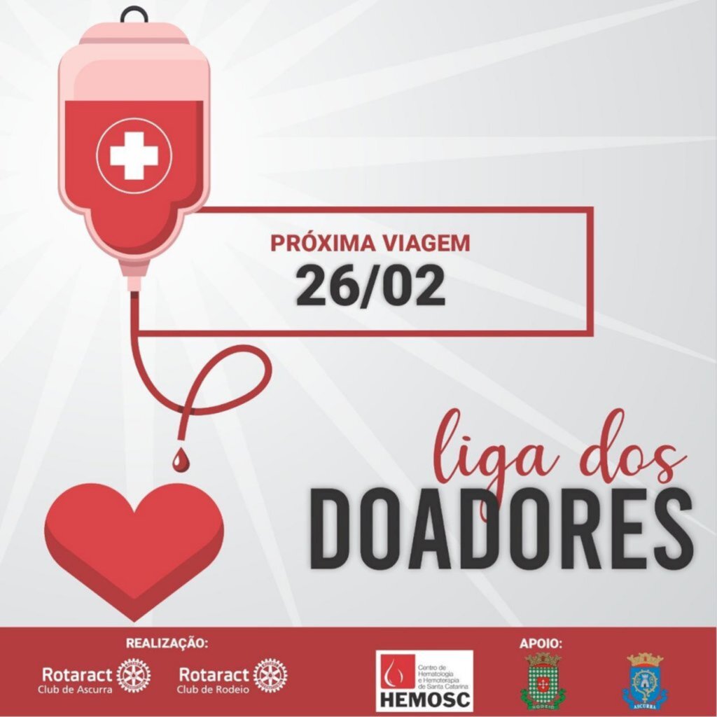 DOAÇÃO DE SANGUE DIA 26/02 - SÁBADO!