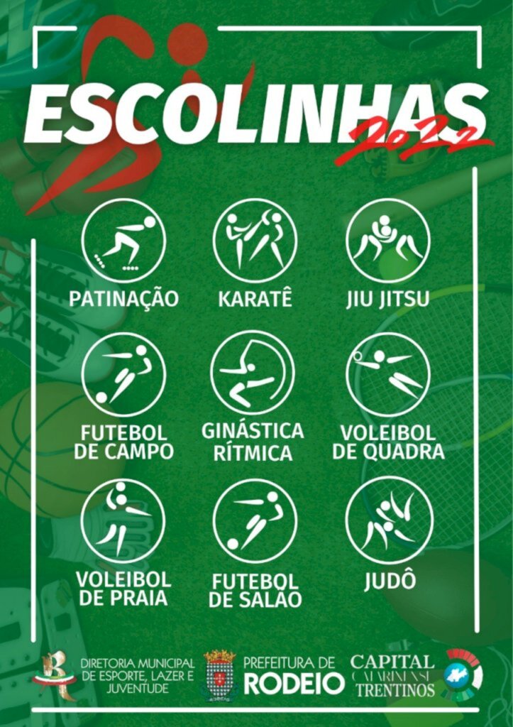 DIRETORIA DE ESPORTES DIVULGA TODAS AS ESCOLINHAS OFERECIDAS PARA A COMUNIDADE