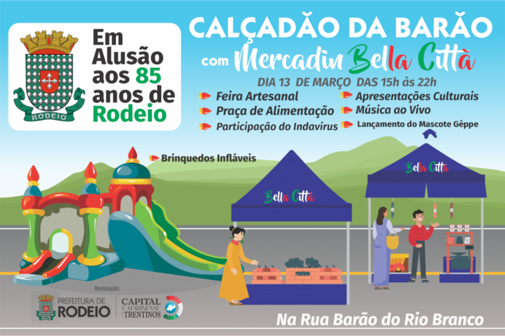 DIA 13 DE MARÇO TEM CALÇADÃO DA BARÃO COM MERCADIN BELLA CITTÀ