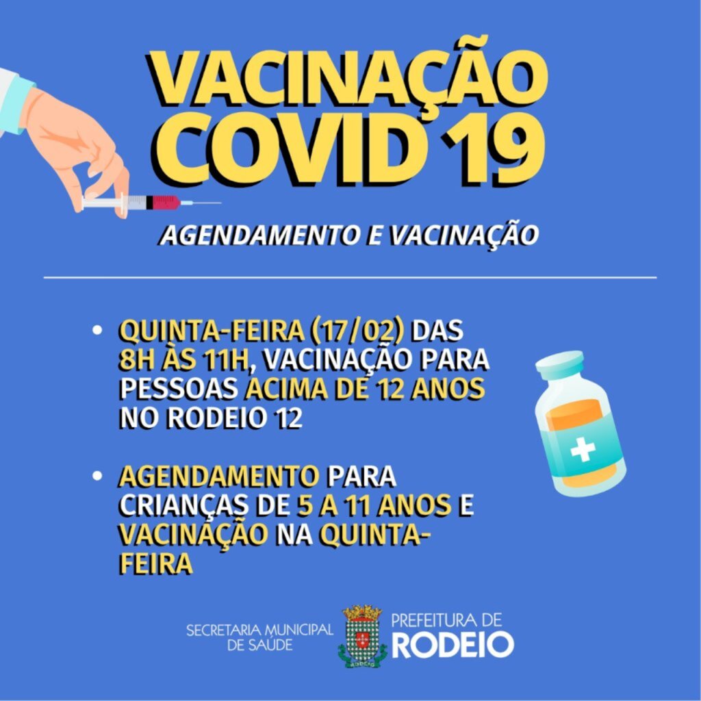 AGENDA DA VACINAÇÃO CONTRA COVID-19 EM RODEIO