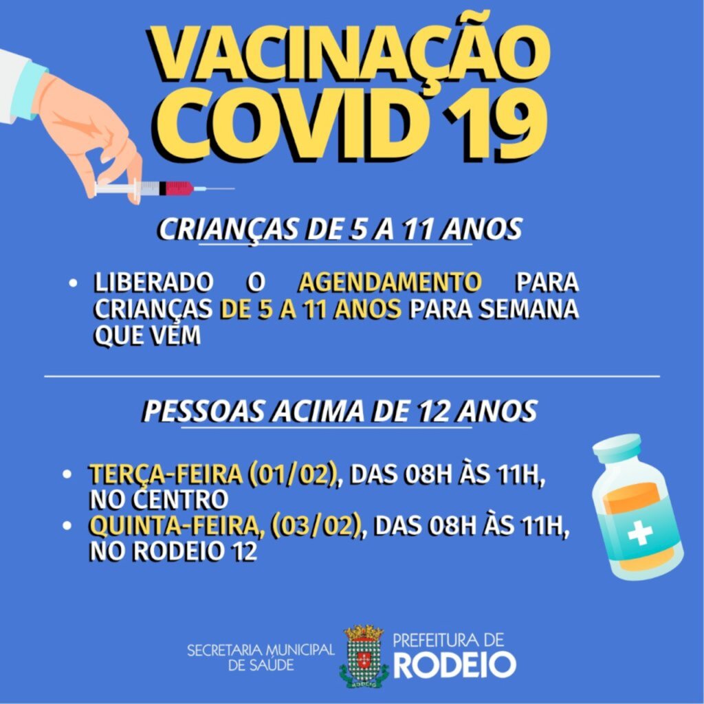 AGENDA DA VACINAÇÃO CONTRA COVID-19 EM RODEIO