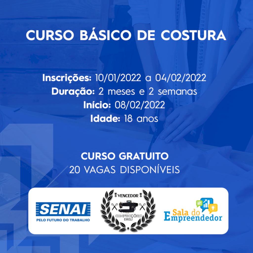 PARTICIPE DO 2º CURSO DE COSTURA INDÚSTRIAL